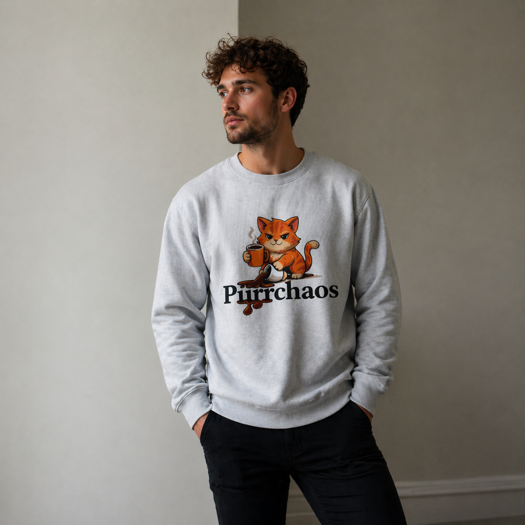 Purrchaos Coffee Cat Sweatshirt